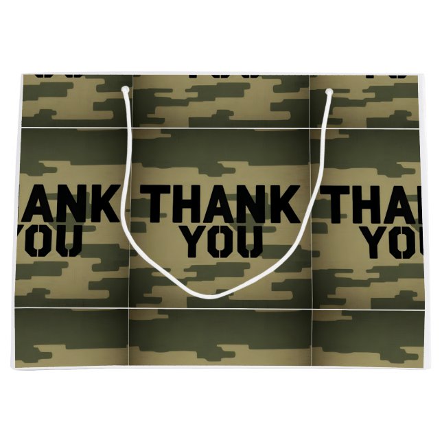 Bolsa de regalo "Gracias" de camuflaje (Anverso)