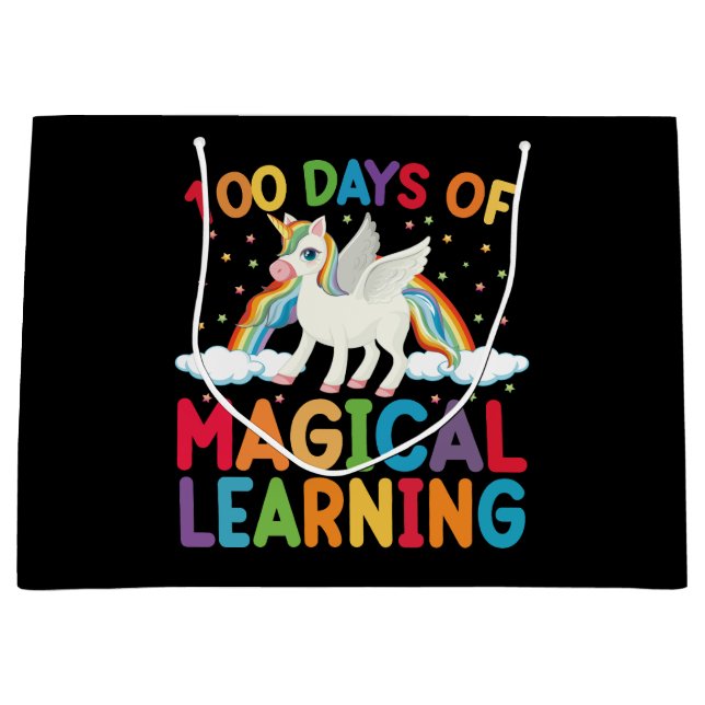 Bolsa De Regalo Grande 100 Días De Magica Escuela De Aprendizaje Chicas U (Anverso)