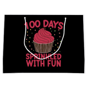 Bolsa De Regalo Grande 100 Días Salpicados De Diversión Cupcake Colegiala