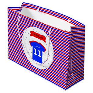 Bolsa De Regalo Grande 11.º cumpleaños azul rojo personalizado