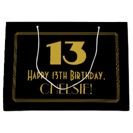 Bolsa De Regalo Grande 13 Aniversario — Aspecto inspirado por el Art Deco