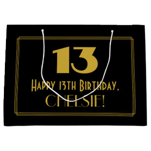 Bolsa De Regalo Grande 13 Aniversario — Aspecto inspirado por el Art Deco
