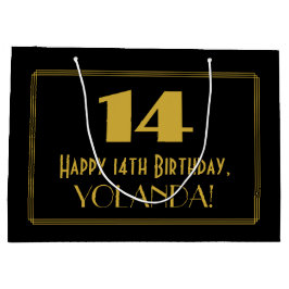 Bolsa De Regalo Grande 14 Aniversario — Aspecto inspirado por el Art Deco