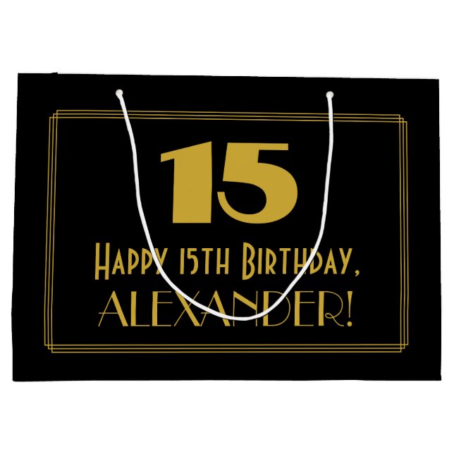 Bolsa De Regalo Grande 15 Aniversario — Aspecto inspirado por el Art Deco