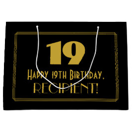 Bolsa De Regalo Grande 19 Aniversario — Aspecto inspirado por el Art Deco