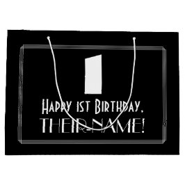 Bolsa De Regalo Grande 1.ᵉʳ Cumpleaños ~ Art Deco Inspirado Aspecto "1" +