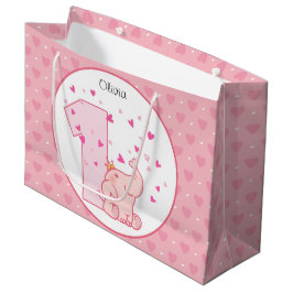 Bolsa De Regalo Grande 1.ᵉʳ Fiesta de la Princesa Rosa Elefante