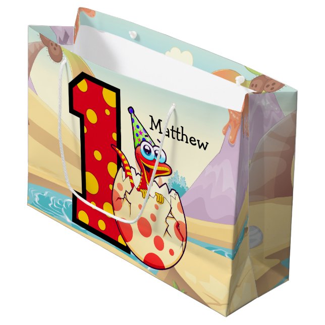 Bolsa De Regalo Grande 1r personalizado de la fiesta de cumpleaños del