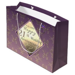 Bolsa De Regalo Grande 21° Aniversario Boda Brass e Iolite