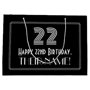 Bolsa De Regalo Grande 22º cumpleaños — Aspecto inspirado en el Art Deco 
