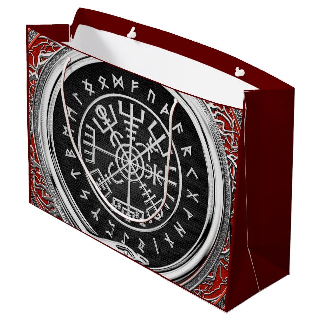 Bolsa De Regalo Grande [220] Vegvisir - Viking Silver Magic Runic Compass (Angulo reverso)
