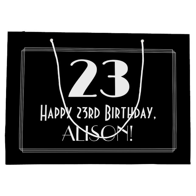 Bolsa De Regalo Grande 23 Aniversario: Nombre del estilo inspirado en el  (Reverso)