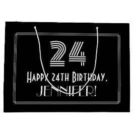 Bolsa De Regalo Grande 24 Aniversario — Aspecto inspirado por el Art Deco