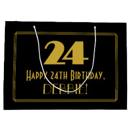 Bolsa De Regalo Grande 24 Aniversario — Aspecto inspirado por el Art Deco