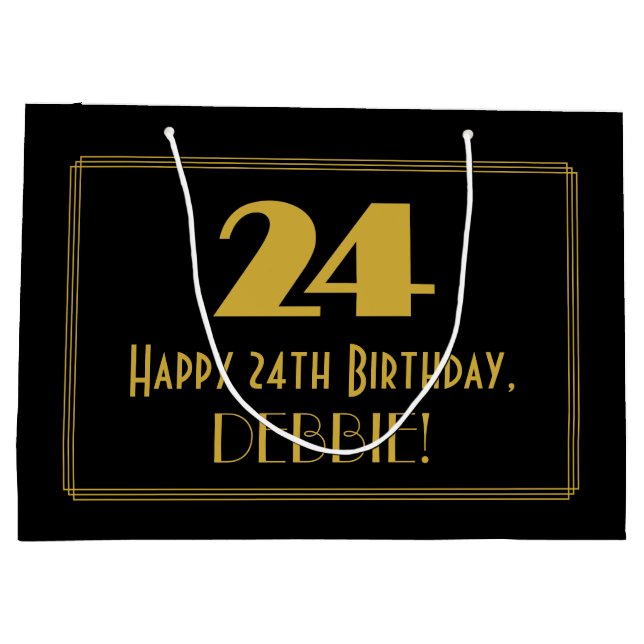 Bolsa De Regalo Grande 24 Aniversario — Aspecto inspirado por el Art Deco (Reverso)