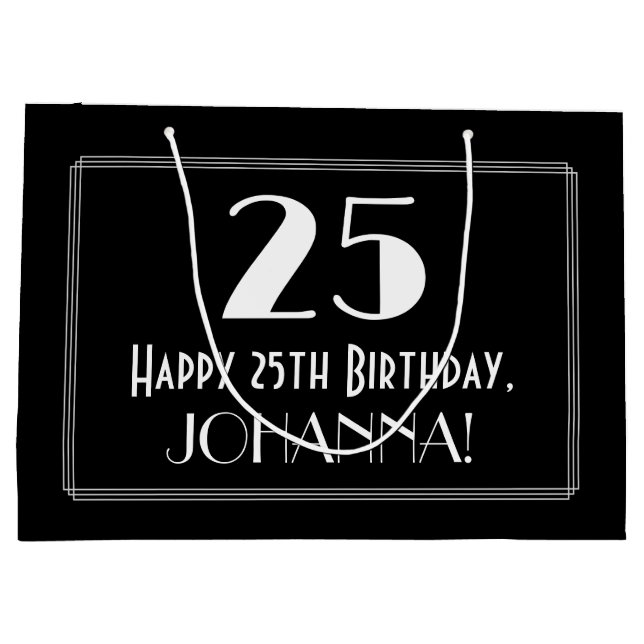 Bolsa De Regalo Grande 25º cumpleaños: nombre del estilo inspirado en el  (Reverso)