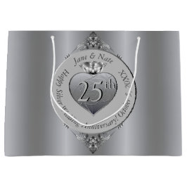 Bolsa De Regalo Grande 25° Aniversario del Boda de Plata