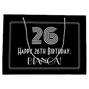 Bolsa De Regalo Grande 26º cumpleaños — Aspecto inspirado en el Art Deco 