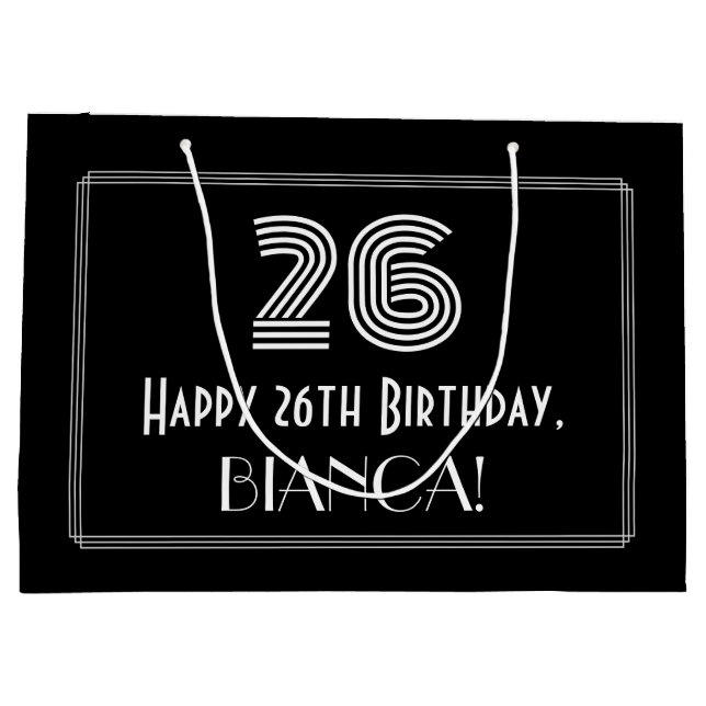 Bolsa De Regalo Grande 26º cumpleaños — Aspecto inspirado en el Art Deco  (Reverso)