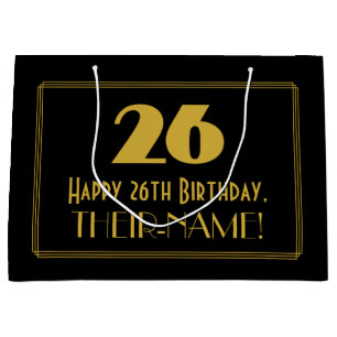 Bolsa De Regalo Grande 26º cumpleaños — Aspecto inspirado en el Art Deco