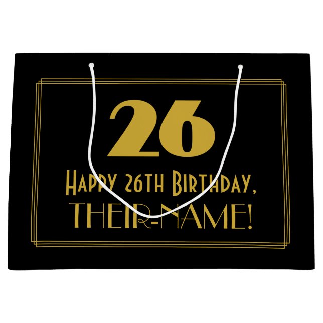 Bolsa De Regalo Grande 26º cumpleaños — Aspecto inspirado en el Art Deco  (Anverso)