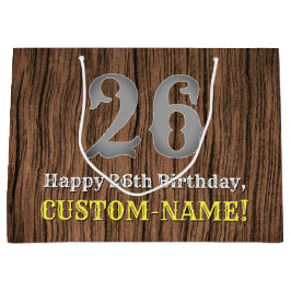 Bolsa De Regalo Grande 26.º cumpleaños: Country Western Inspired Look, No