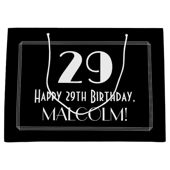 Bolsa De Regalo Grande 29º cumpleaños: nombre del estilo inspirado en el  (Anverso)