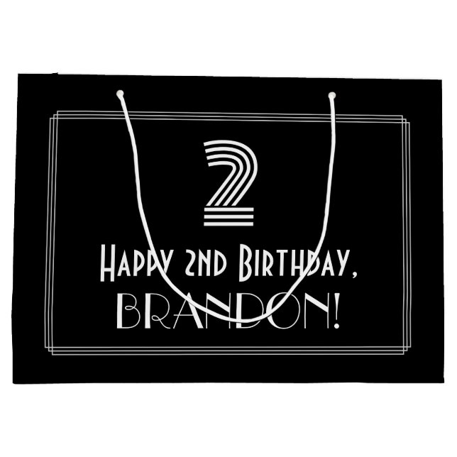 Bolsa De Regalo Grande 2.º Cumpleaños — Aspecto inspirado en el Art Decó  (Reverso)