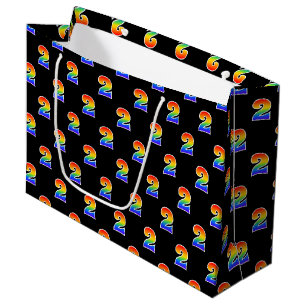 Bolsa De Regalo Grande 2.º cumpleaños: Patrón del número 2 del evento Arc
