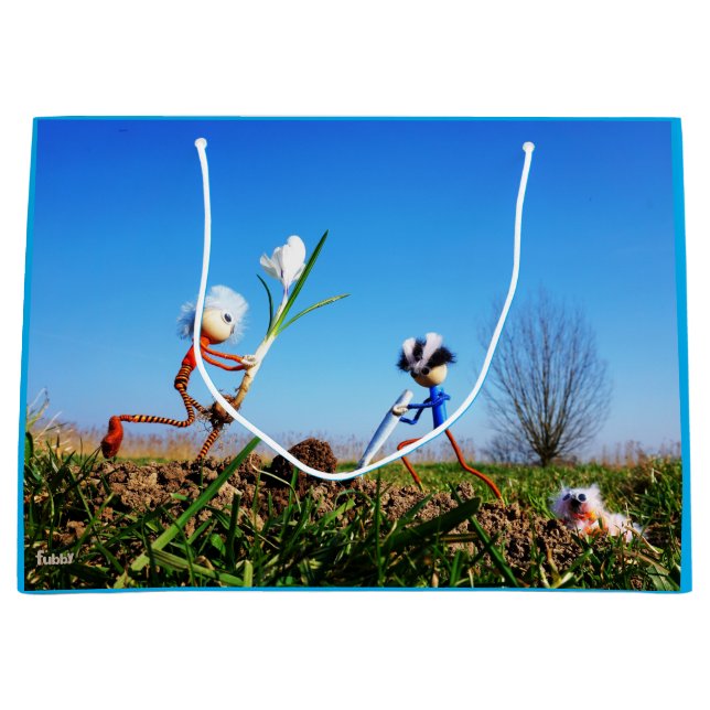 Bolsa De Regalo Grande 2 Fubby's die een bol krokus planten. (Anverso)