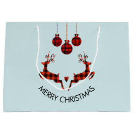 Bolsa De Regalo Grande 2 Navidades de ciervo saltando al estilo rústico