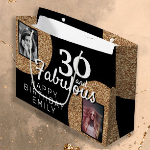 Bolsa De Regalo Grande 30 y Fabulous Gold Purpurina 2 Foto 30 cumpleaños