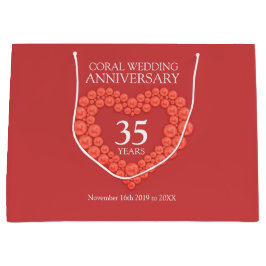 Bolsa De Regalo Grande 35.ª foto del aniversario de los bodas de coral