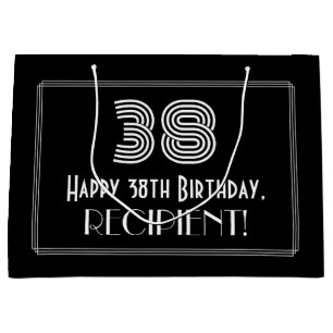 Bolsa De Regalo Grande 38 Aniversario — Aspecto inspirado por el Art Deco