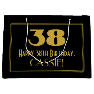 Bolsa De Regalo Grande 38 Aniversario — Aspecto inspirado por el Art Deco