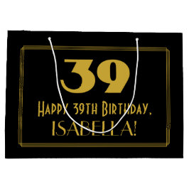 Bolsa De Regalo Grande 39º cumpleaños — Aspecto inspirado en el Art Deco 