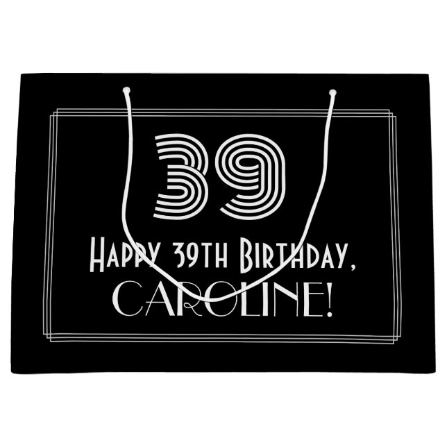Bolsa De Regalo Grande 39º cumpleaños — Aspecto inspirado en el Art Deco  (Anverso)