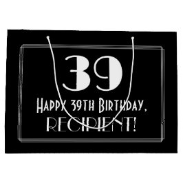 Bolsa De Regalo Grande 39º cumpleaños: nombre del estilo inspirado en el 