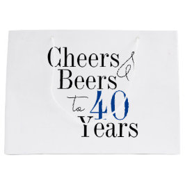 Bolsa De Regalo Grande 40.ª Fiesta de tipografía de cumpleaños y vítores