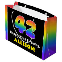 42º cumpleaños: arcoiris colorido # 42, nombre per