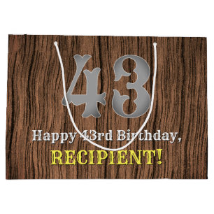 Bolsa De Regalo Grande 43.ª Cumpleaños: País De Inspiración Occidental, N