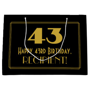 Bolsa De Regalo Grande 43 Aniversario — Aspecto inspirado en el Art Deco 