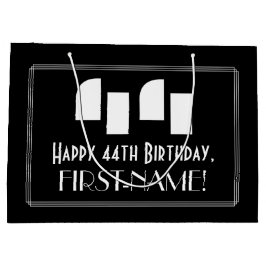 Bolsa De Regalo Grande 44º cumpleaños ~ Art Deco Inspirado Aspecto "44" +