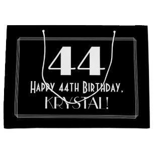 Bolsa De Regalo Grande 44º cumpleaños: Art Deco inspirado estilo "44", no