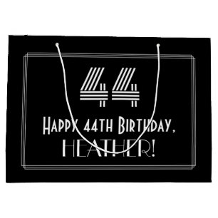 Bolsa De Regalo Grande 44º cumpleaños — Aspecto inspirado en el Art Deco 