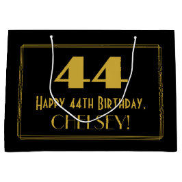 Bolsa De Regalo Grande 44º cumpleaños — Aspecto inspirado en el Art Deco 