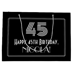 Bolsa De Regalo Grande 45 Aniversario — Aspecto inspirado por el Art Deco