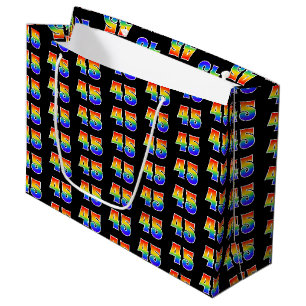 Bolsa De Regalo Grande 45 Aniversario del Arcoiris divertido número 45 Pa