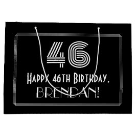 Bolsa De Regalo Grande 46º cumpleaños — Aspecto inspirado en el Art Deco 
