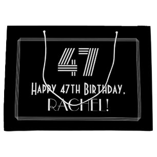 Bolsa De Regalo Grande 47 Aniversario — Aspecto inspirado por el Art Deco